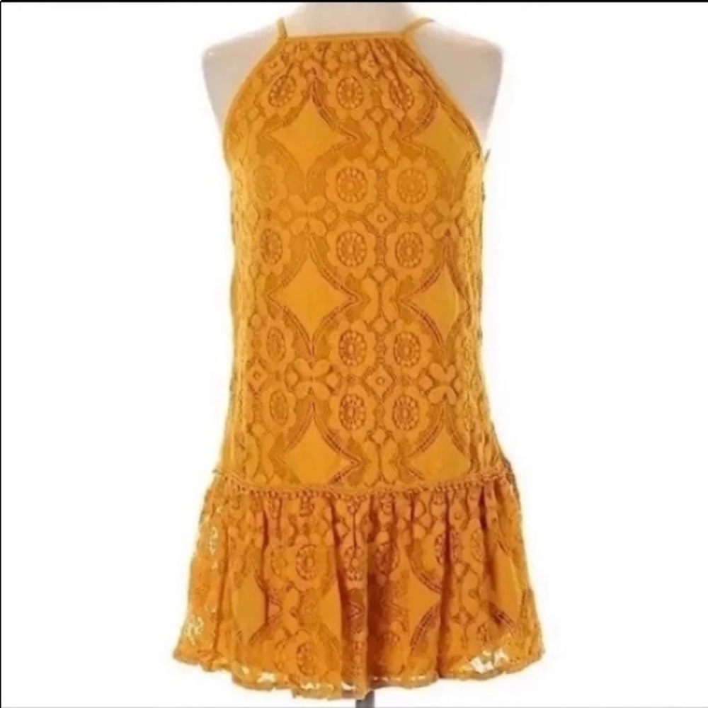 Taylor and Sage Marigold Lace Tunic Tank, S